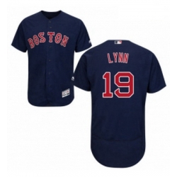 Mens Majestic Boston Red Sox 19 Fred Lynn Navy Blue Alternate Flex Base Authentic Collection MLB Jersey