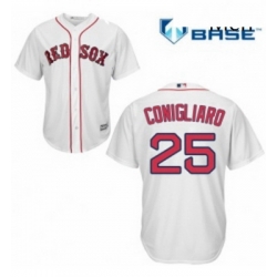 Mens Majestic Boston Red Sox 25 Tony Conigliaro Replica White Home Cool Base MLB Jersey 