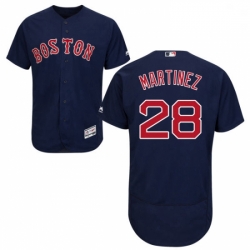 Mens Majestic Boston Red Sox 28 J D Martinez Navy Blue Alternate Flex Base Authentic Collection MLB Jersey 