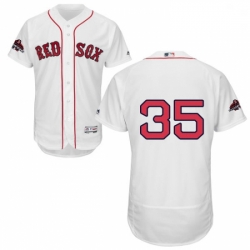 Mens Majestic Boston Red Sox 35 Steven Wright White Home Flex Base Authentic Collection 2018 World Series Jersey