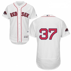 Mens Majestic Boston Red Sox 37 Bill Lee White Home Flex Base Authentic Collection 2018 World Series Jersey