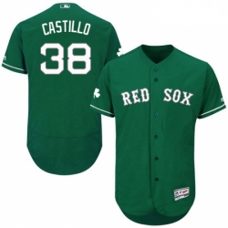 Mens Majestic Boston Red Sox 38 Rusney Castillo Green Celtic Flexbase Authentic Collection MLB Jersey