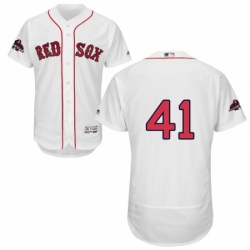 Mens Majestic Boston Red Sox 41 Chris Sale White Home Flex Base Authentic Collection 2018 World Series Jersey