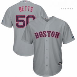 Mens Majestic Boston Red Sox 50 Mookie Betts Grey Stars amp Stripes Cool Base Jersey