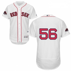 Mens Majestic Boston Red Sox 56 Joe Kelly White Home Flex Base Authentic Collection 2018 World Series Jersey