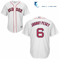 Mens Majestic Boston Red Sox 6 Johnny Pesky Replica White Home Cool Base MLB Jersey