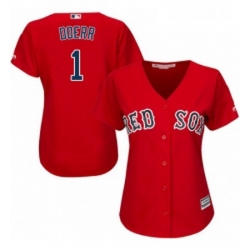 Womens Majestic Boston Red Sox 1 Bobby Doerr Authentic Red Alternate Home MLB Jersey