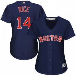 Womens Majestic Boston Red Sox 14 Jim Rice Authentic Navy Blue Alternate Road MLB Jersey