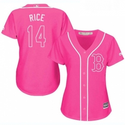 Womens Majestic Boston Red Sox 14 Jim Rice Replica Pink Fashion MLB Jersey