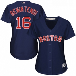 Womens Majestic Boston Red Sox 16 Andrew Benintendi Authentic Navy Blue Alternate Road MLB Jersey