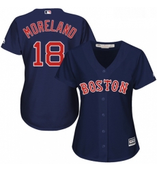 Womens Majestic Boston Red Sox 18 Mitch Moreland Authentic Navy Blue Alternate Road MLB Jersey