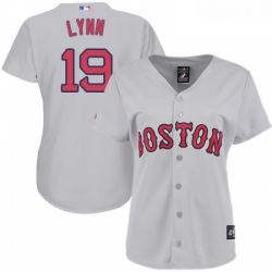 Womens Majestic Boston Red Sox 19 Fred Lynn Replica Grey Road MLB Jersey