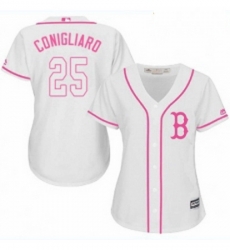 Womens Majestic Boston Red Sox 25 Tony Conigliaro Authentic White Fashion MLB Jersey 