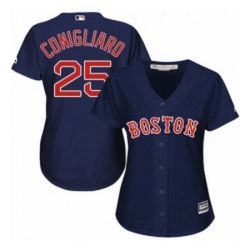 Womens Majestic Boston Red Sox 25 Tony Conigliaro Replica Navy Blue Alternate Road MLB Jersey 