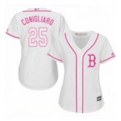 Womens Majestic Boston Red Sox 25 Tony Conigliaro Replica White Fashion MLB Jersey 