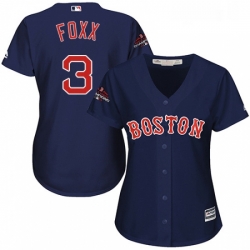 Womens Majestic Boston Red Sox 3 Jimmie Foxx Authentic Navy Blue Alternate Road 2018 World Series Champions MLB Jersey