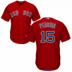 Youth Majestic Boston Red Sox 15 Dustin Pedroia Replica Red Alternate Home Cool Base MLB Jersey