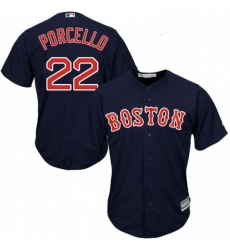 Youth Majestic Boston Red Sox 22 Rick Porcello Authentic Navy Blue Alternate Road Cool Base MLB Jersey