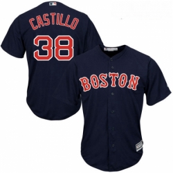 Youth Majestic Boston Red Sox 38 Rusney Castillo Replica Navy Blue Alternate Road Cool Base MLB Jersey