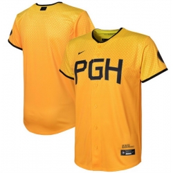 Youth Pittsburgh Pirates Blank Gold 2023 City Connect Stitched Jersey