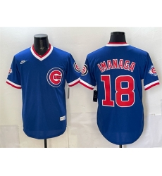 Men Chicago Cubs 18 Shota Imanaga Royal 150th Anniversary Throwback Vapor Men Chicago Cubs 18 Shota Imanaga Royal 150th Anniversary Throwback Vapor