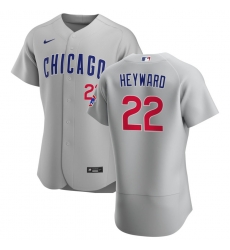 Men Chicago Cubs 22 Jason Heyward Men Nike Gray Road 2020 Flex Base Team Jersey