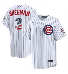Men Chicago Cubs 3 Alex Bregman White 2026 USA 250 Fourth of July Home Stadium Stitched Baseball Jersey Men Chicago Cubs 3 Alex Bregman White 2026 USA 250 Fourth of July Home Stadium Stitched Baseball Jersey