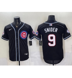 Men Chicago Cubs 9 Snider 150th Anniversary Black Out Style Vapor Premier Limited Stitched Baseball Jersey