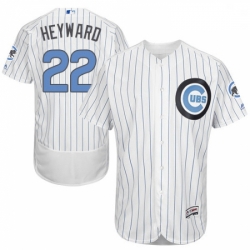 Mens Majestic Chicago Cubs 22 Jason Heyward Authentic White 2016 Fathers Day Fashion Flex Base MLB Jersey