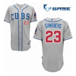 Mens Majestic Chicago Cubs 23 Ryne Sandberg Authentic Grey Alternate Road Cool Base MLB Jersey