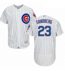 Mens Majestic Chicago Cubs 23 Ryne Sandberg White Home Flex Base Authentic Collection MLB Jersey