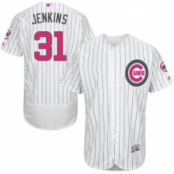 Mens Majestic Chicago Cubs 31 Fergie Jenkins Authentic White 2016 Mothers Day Fashion Flex Base MLB Jersey 