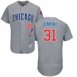 Mens Majestic Chicago Cubs 31 Fergie Jenkins Grey Road Flex Base Authentic Collection MLB Jersey