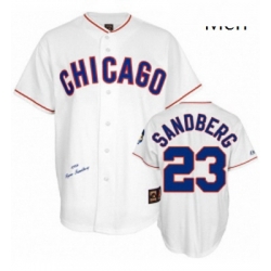 Mens Mitchell and Ness Chicago Cubs 23 Ryne Sandberg Authentic White 1988 Throwback MLB Jersey