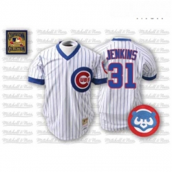 Mens Mitchell and Ness Chicago Cubs 31 Greg Maddux Authentic White Throwback MLB Jersey