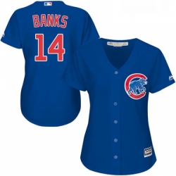 Womens Majestic Chicago Cubs 14 Ernie Banks Authentic Royal Blue Alternate MLB Jersey