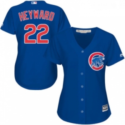 Womens Majestic Chicago Cubs 22 Jason Heyward Replica Royal Blue Alternate MLB Jersey