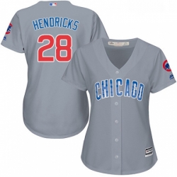 Womens Majestic Chicago Cubs 28 Kyle Hendricks Authentic Grey Road MLB Jersey