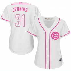 Womens Majestic Chicago Cubs 31 Fergie Jenkins Replica White Fashion MLB Jersey