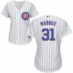 Womens Majestic Chicago Cubs 31 Greg Maddux Replica White Home Cool Base MLB Jersey