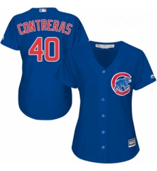 Womens Majestic Chicago Cubs 40 Willson Contreras Replica Royal Blue Alternate MLB Jersey