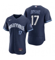 Youth Cubs Wrigleyville Kris Bryant Navy City Connect Authentic Jersey