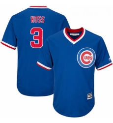 Youth Majestic Chicago Cubs 3 David Ross Replica Royal Blue Cooperstown Cool Base MLB Jersey