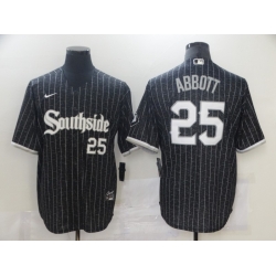 Chicago White Sox 25 Jeff Abbott Black 2021 City Connect Cool Base Jersey