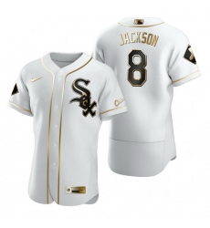 Chicago White Sox 8 Bo Jackson White Nike Mens Authentic Golden Edition MLB Jersey