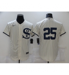 Men Chicago White Sox 25 Jim Abbott Cream Elite 2021 Field of Dreams Jersey