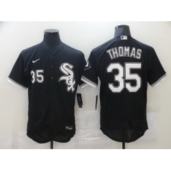 Men Chicago White Sox 35 Frank Thomas Black Stitched MLB Flex Base Nike Jersey