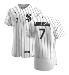 Men Chicago White Sox 7 Tim Anderson Men Nike White Home 2020 Flex Base Player MLB Jersey