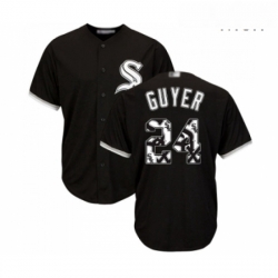 Mens Chicago White Sox 24 Brandon Guyer Authentic Black Team Logo Fashion Cool Base Baseball Jersey 