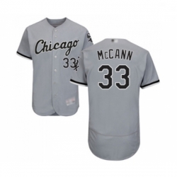 Mens Chicago White Sox 33 James McCann Grey Road Flex Base Authentic Collection Baseball Jersey